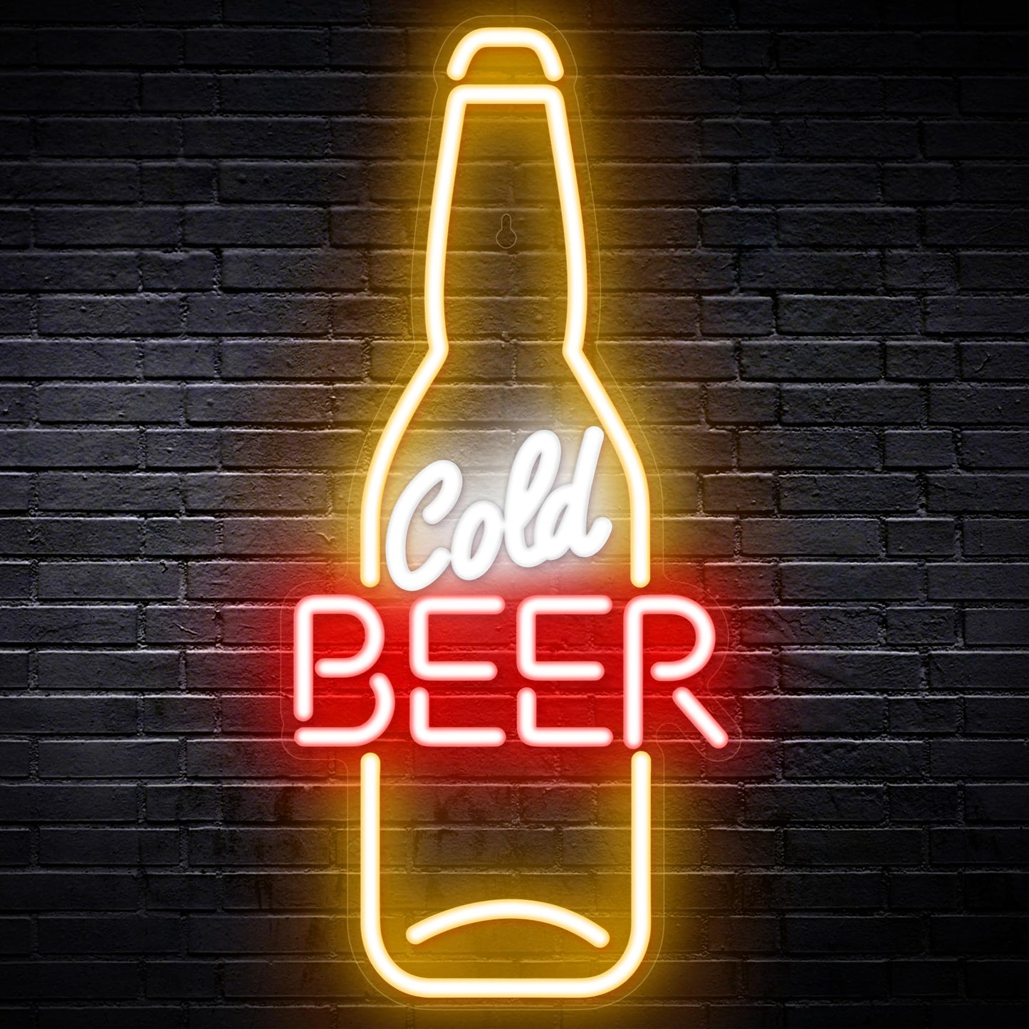 Kavaas Cold Beer Neon Sign 16.5" x 7.5", Beer Bottle Shaped LED Sign for Man Cave, Home Bar, Pub, Wall Decor - Best Gifts for Beer Lovers, Birthday, Christmas