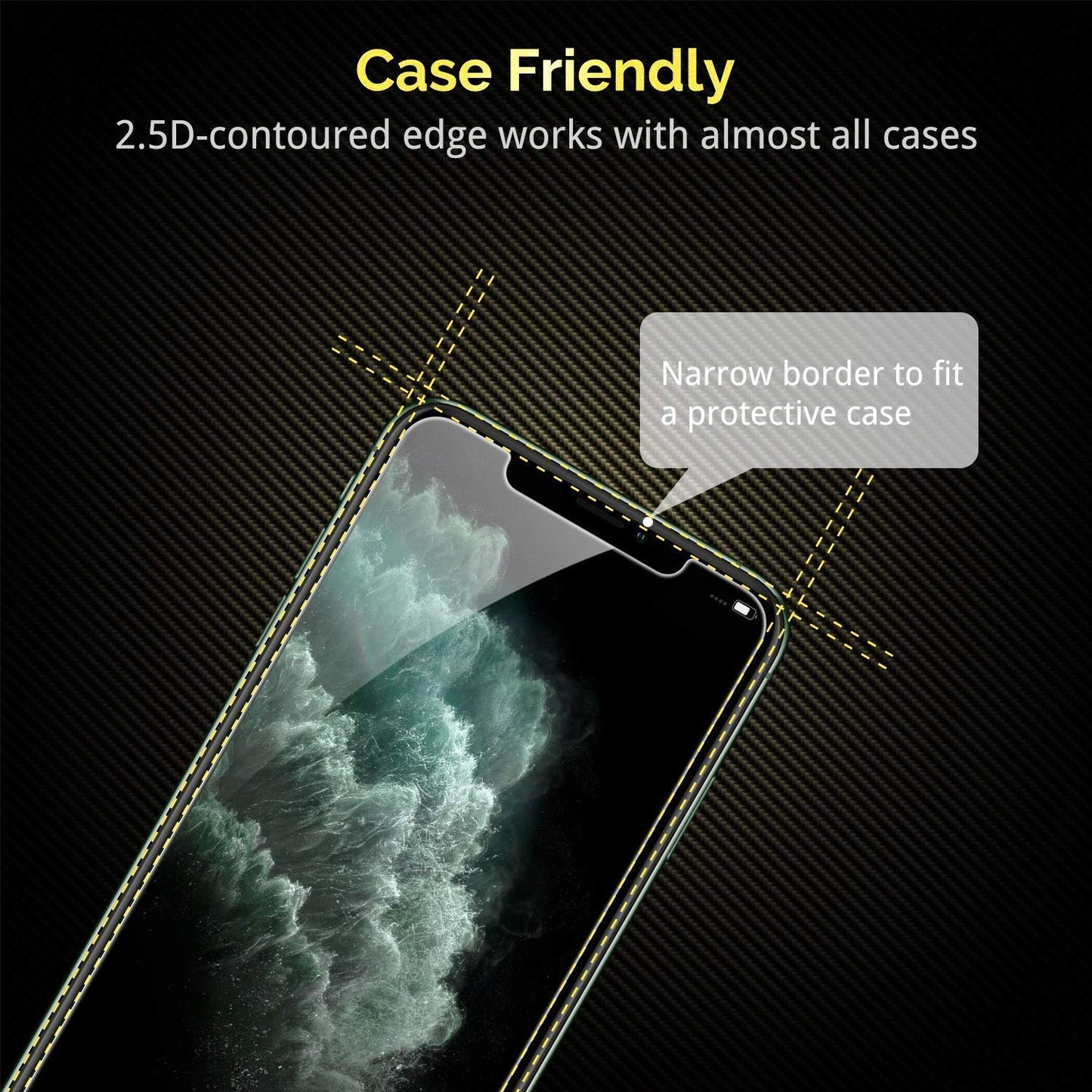 UNBREAKcable 2-Pack Screen Protector for iPhone 16e/13/13 Pro/14, Double Shatterproof Tempered Glass [Easy Installation] [9H Hardness] [99.99% HD] [Case Friendly] for Apple 13 Pro/13/14/16e 6.1 inch
