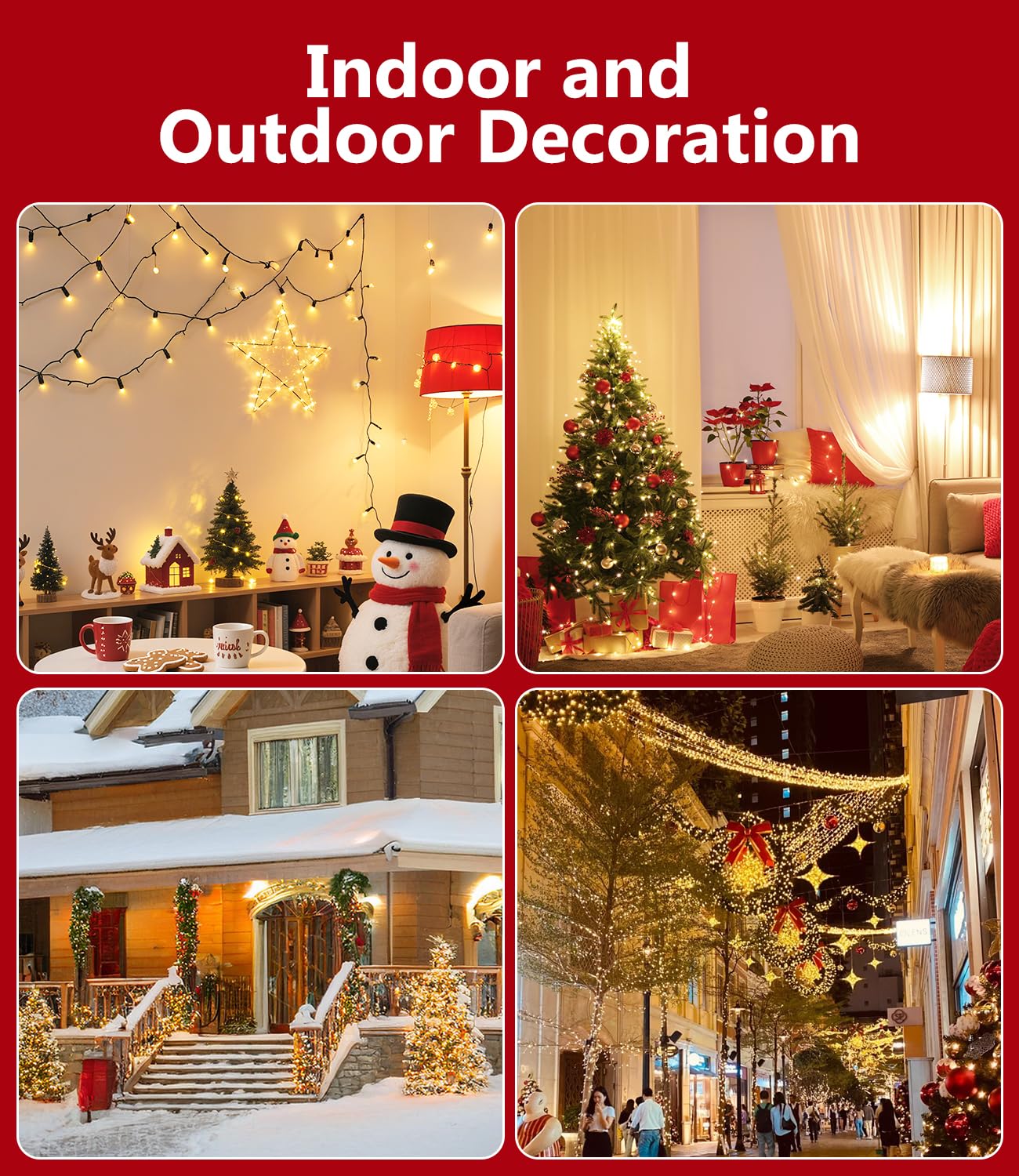 RiderVibe 82FT 1000LED Warm White Christmas Lights Outdoor with 8 Modes, IP44 Waterproof Plug in Christmas Tree Light Fairy String Lights for Christmas, Patio, Garden, Indoor Outdoor Decor