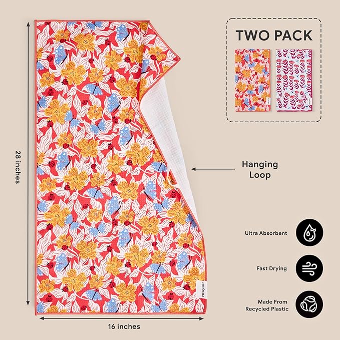 RECYCO Waffle Kitchen Towel Set of 2
