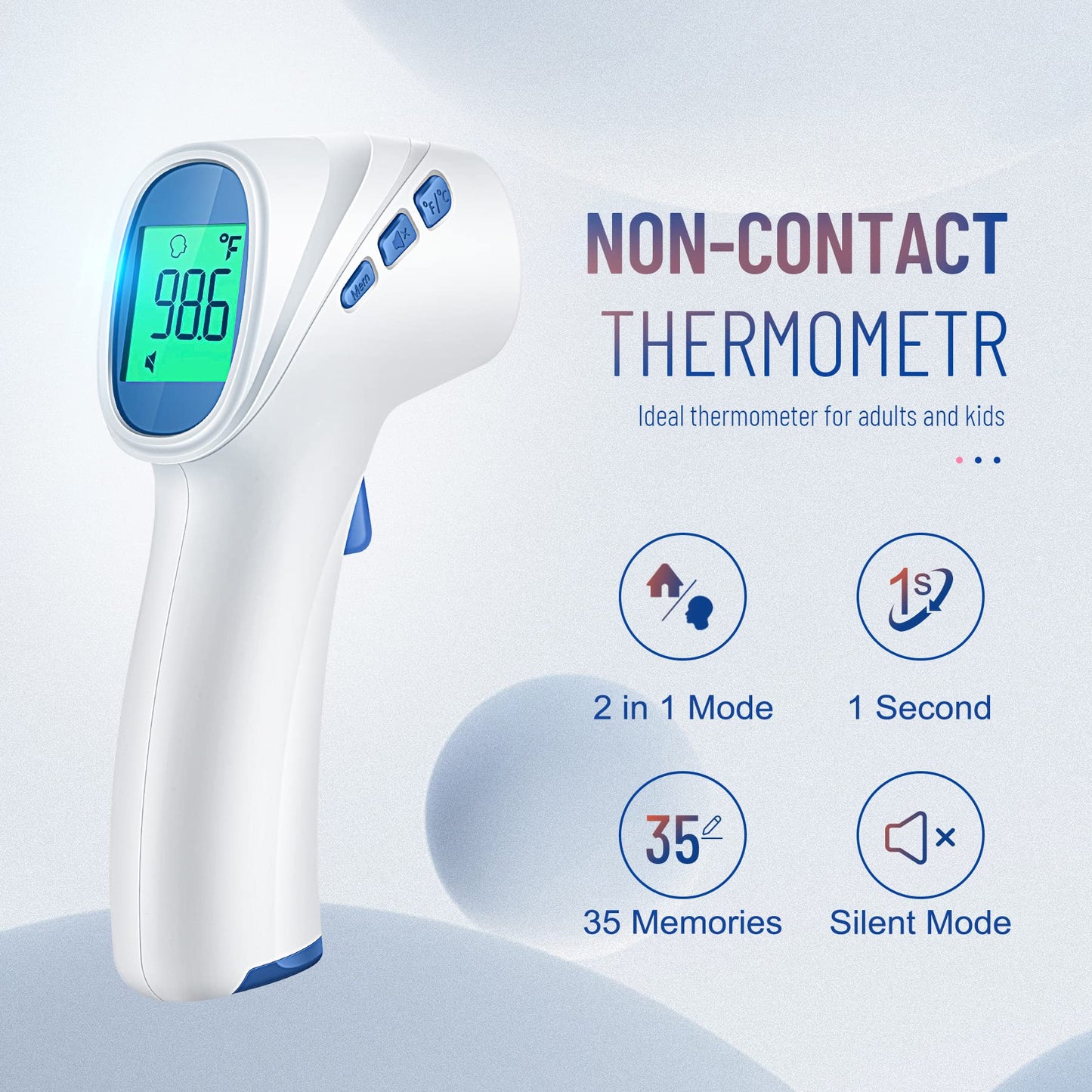 Forehead Thermometer for Adults and Kids, FSA HSA Eligible, Digital Baby Thermometer with Fever Alarm, Fast Accurate Results, Home Medical & Nurse Essentials