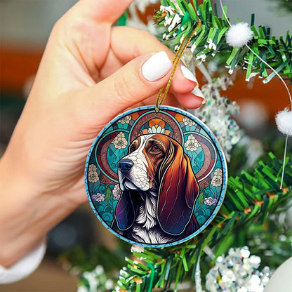 Basset Hound Christmas Ornament - Gifts for Dog Lovers, Christmas Tree Decoration, New Year Keepsake