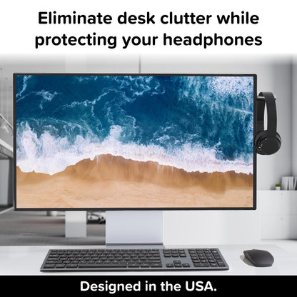 TotalMount Monitor Stand for Headphones and Headsets (Premium-Grade Holder Saves Desk Space and Protects Headphones)