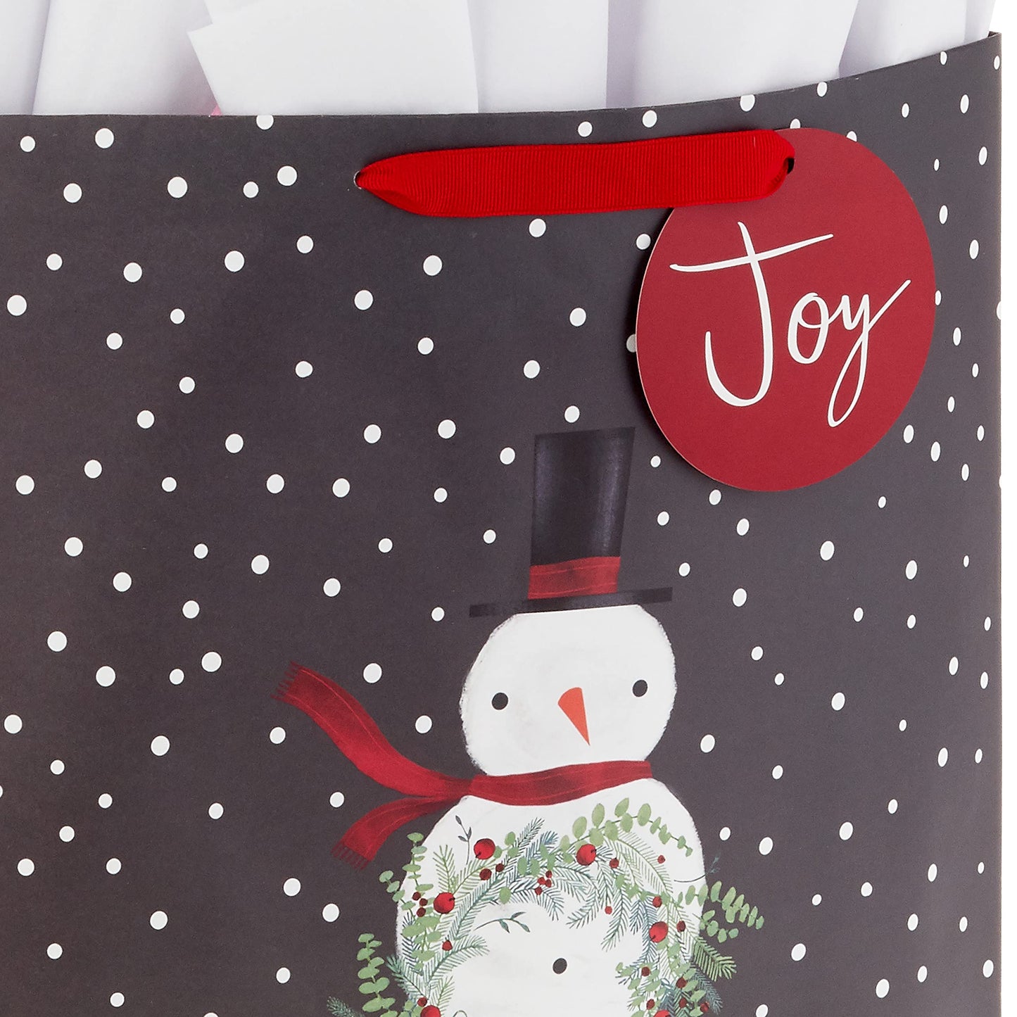 Hallmark Holiday Gift Bag Bundle with Tissue Paper and Gift Tags (3 Bags: 2 Extra Large 15", 1 Large 13") Gray Plaid, Snowy Farmhouse, Rustic Snowman
