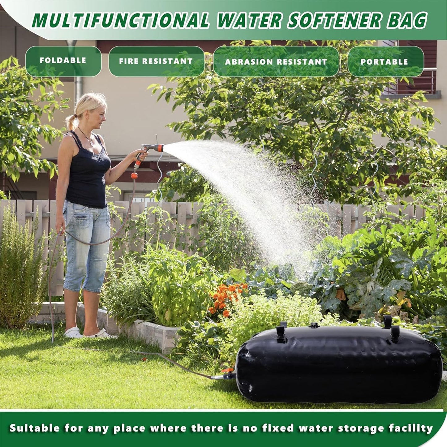 4000 L/1000 gal Water Bladder Storage Containers, Foldable Portable Water Tank Large Capacity Soft Water Bag, Drought Resistance, Fire Prevention, Emergency Water