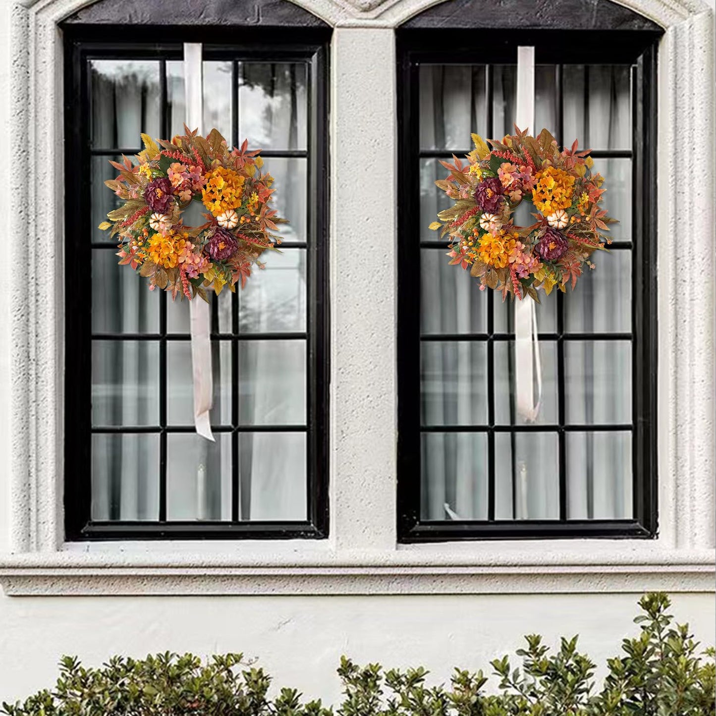 WANNA-CUL 24 Inch Fall Harvest Front Door Wreath Autumn Thanksgiving Decor