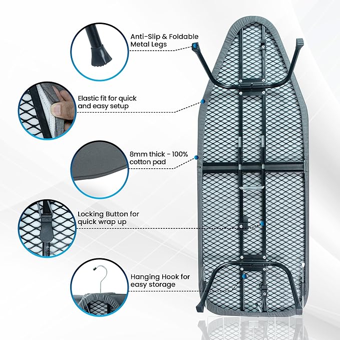 Metal Mesh Panel Tabletop Ironing Board | Foldable Iron Board | Heavy Duty