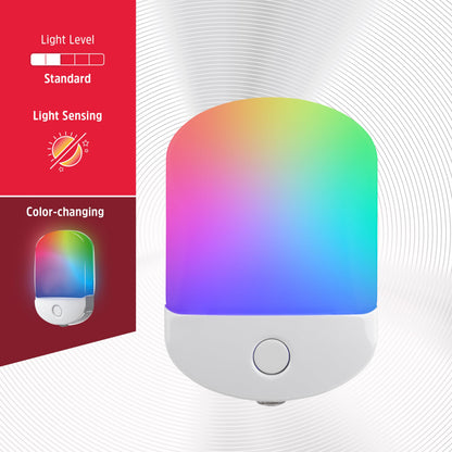 Energizer Night Light, Color Changing, Nightlight for Bedroom, Bathroom, Nursery, Hallway, Kitchen,White Base, 81567