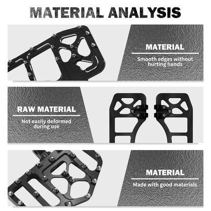 HDBUBALUS Motorcycle Footboards Driver Passenger Floorboards CNC Wide Footpegs Set Chopper Bobber Foot Pegs Board Pedal Fit for Harley Touring Softail Road Glide Dyna FLD 2 Pairs