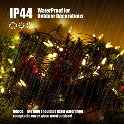 Neoclassy 120Led Christmas Net Lights Outdoor 5ft x 6ft Connectable, 8 Modes Waterproof Black Wire 29V Plug in Mesh Net Christmas Lights for Garden, Yard, Bushes, Trunk, Xmas Tree Decor (Warm White)