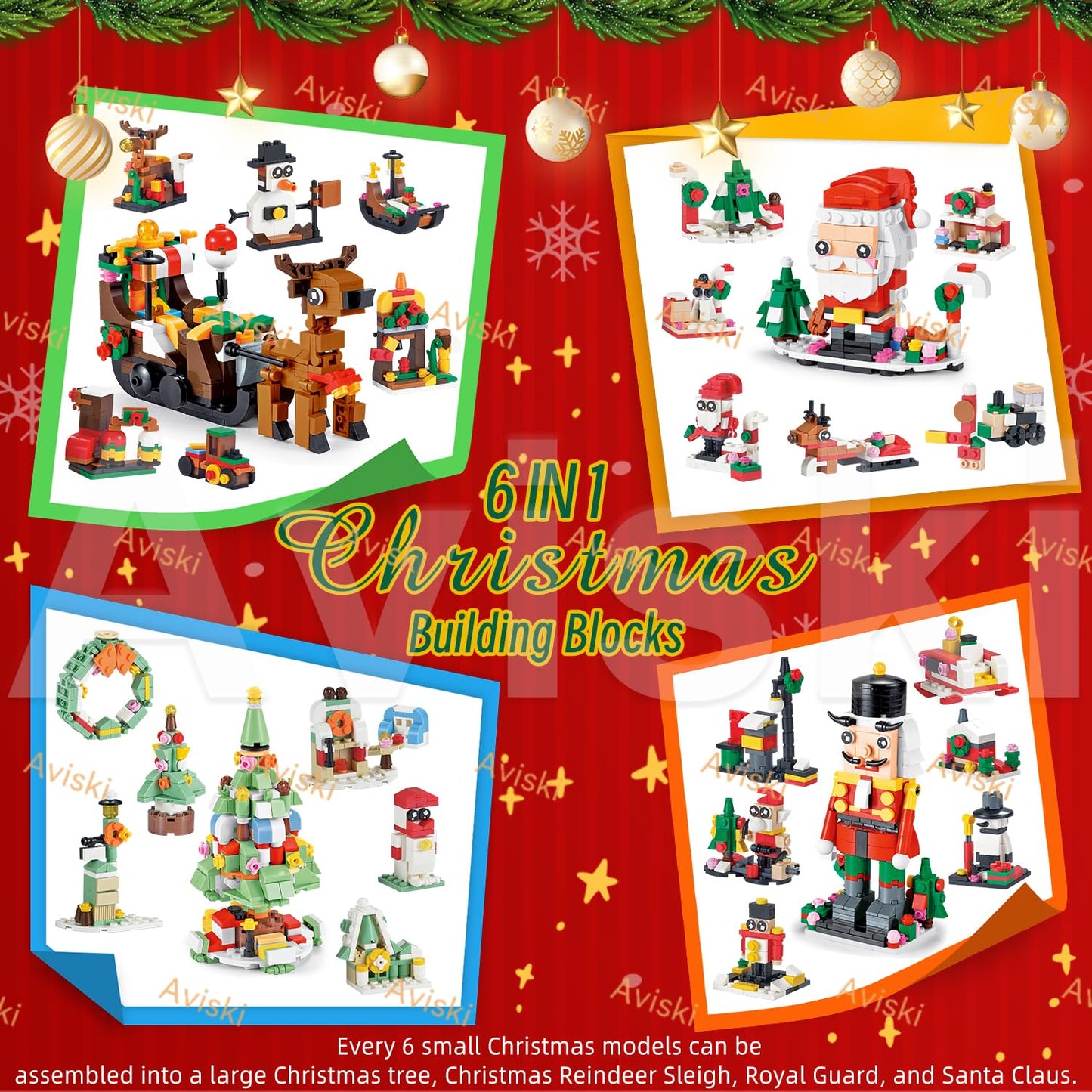 Christmas Advent Calendar 2025, 6 in 1 Building Blocks, 24 Days Countdown Calendar Toys for Kids, Building Toys Party Favors, Xmas Gifts for Boys & Girls