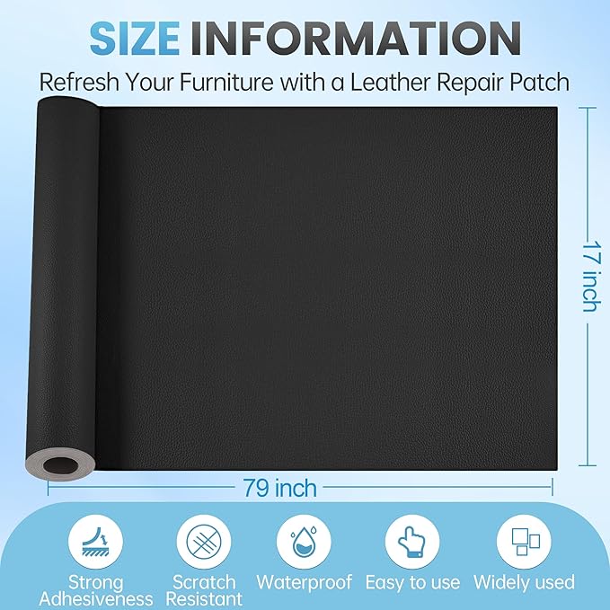 Leather Repair Patch Tape Kit, Vinyl Leather Repair Kit