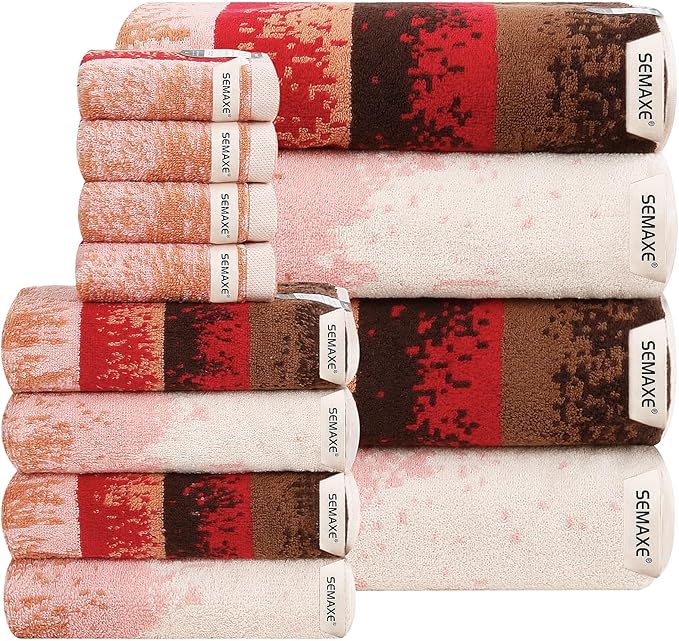 SEMAXE 12-Piece Family Bathroom Towel Set
