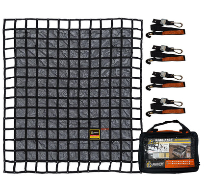 Gladiator Cargo Nets - Heavy Duty Truck Cargo Net-Trcuk Organizer-Truck Bed Cover- Large- Perfect for Trailer, Pickup, Boat, Jeep, SUV, Camping, Hunting-(WLL): 1,500 lbs (LGN-100) 8.75' x 10' ft.