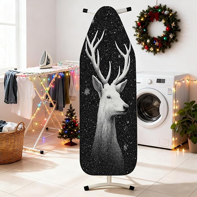 Nuxovilar Ironing Board Covers Winter Deer Sketch Pattern Polyester 15x54 Inches