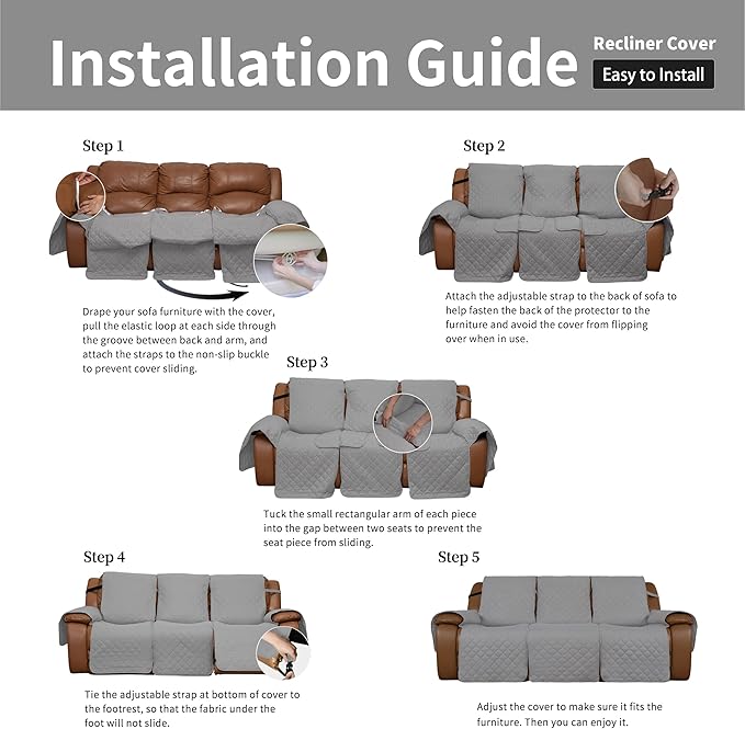 Easy-Going Oversized Recliner Sofa Cover, Reversible Couch Cover