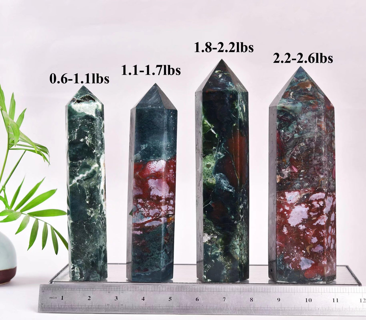 Ocean Jasper Stone Tower Obelisk Healing Crystal Wand Large Reiki Meditation Stone Gifts 1.1-1.7 LBS