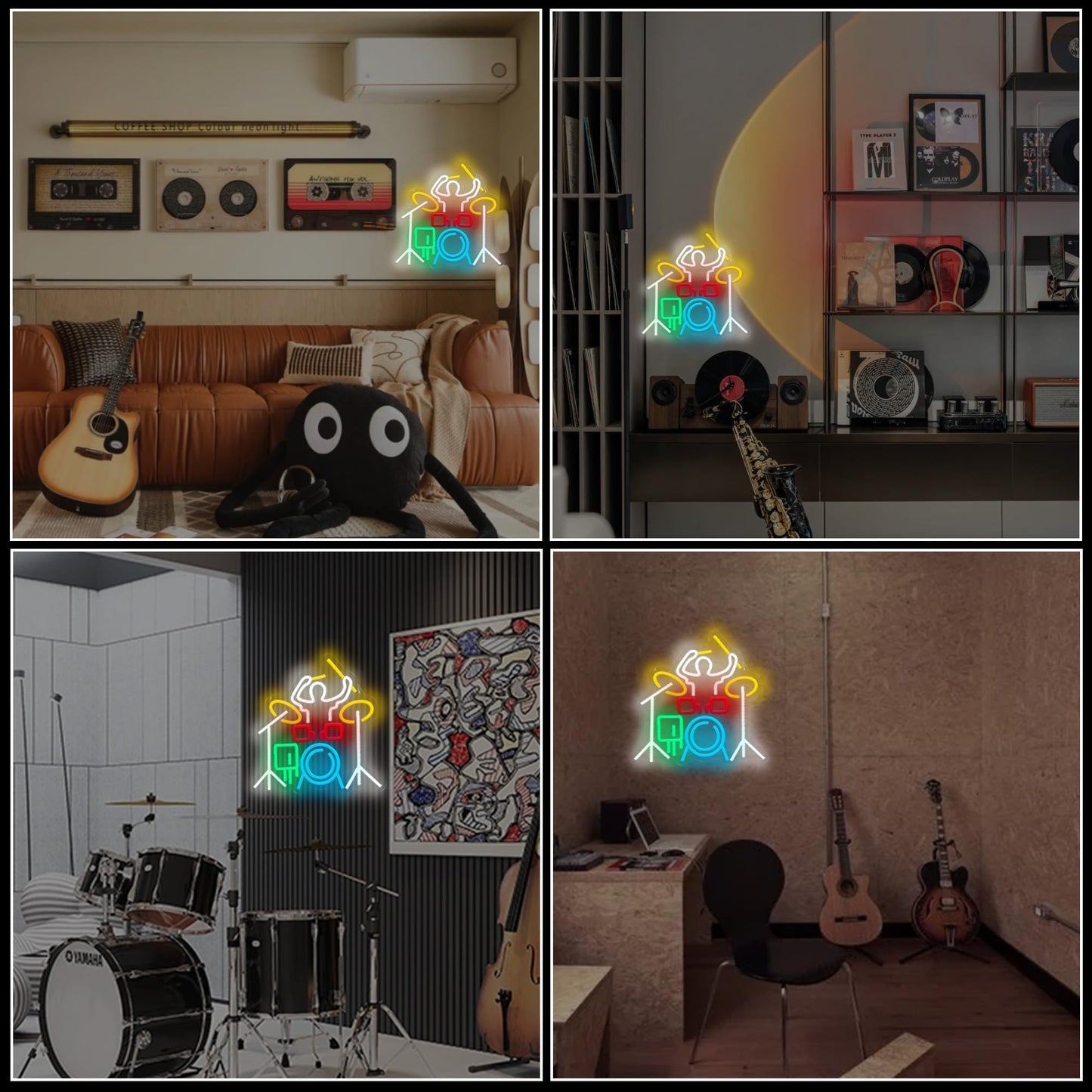 Drummer Neon Light Drum Band Player LED Light Suitable for Music Scene, Living Room, Bar and Party Decoration, Cool Gifts for Drummers