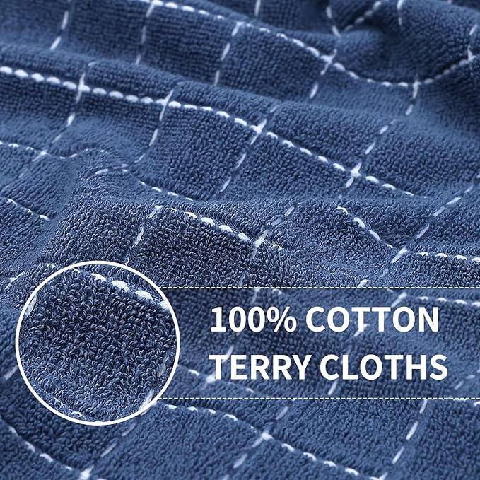 Homaxy 100% Cotton Terry Kitchen Towels, Checkered Designed, Soft and Super