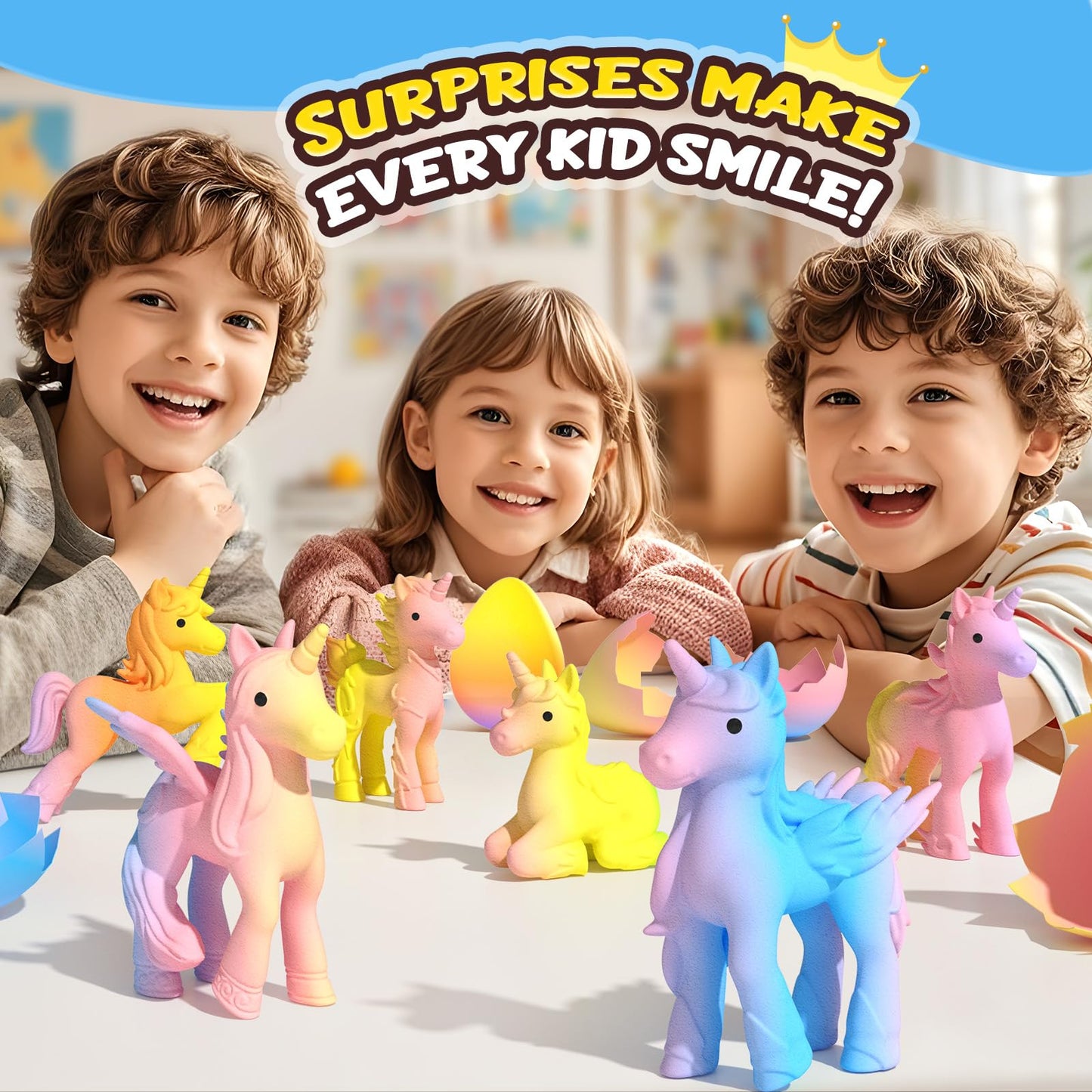 Unicorn Hatching Rainbow Eggs for Kids - 6 Pack Unicorn Toys for Boys & Girls, Birthday Easter Basket Stuffers Gift Ideas for Kids 3+ Year Old - Girl Gifts for Ages 3 4 5 6 7 8