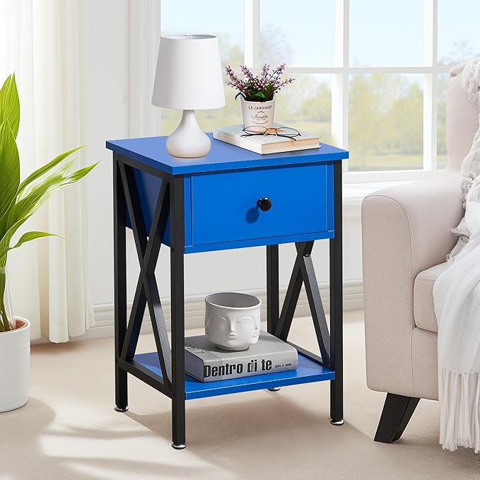 VECELO Nightstands Set of 2, Modern Bedside End Tables, Night Stands