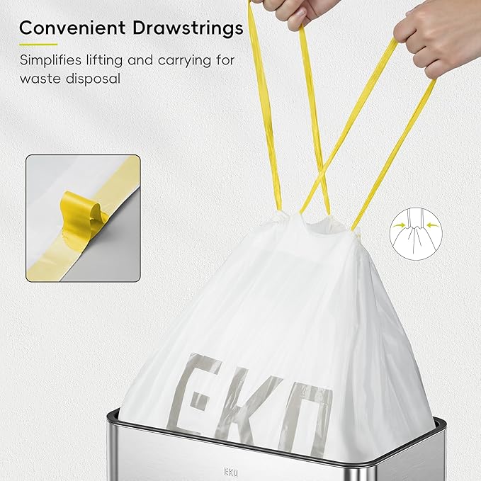 EKO 12.5 Gallon / 40-60 Liter, Extra-Strong Garbage Bags, Leak-Resistant