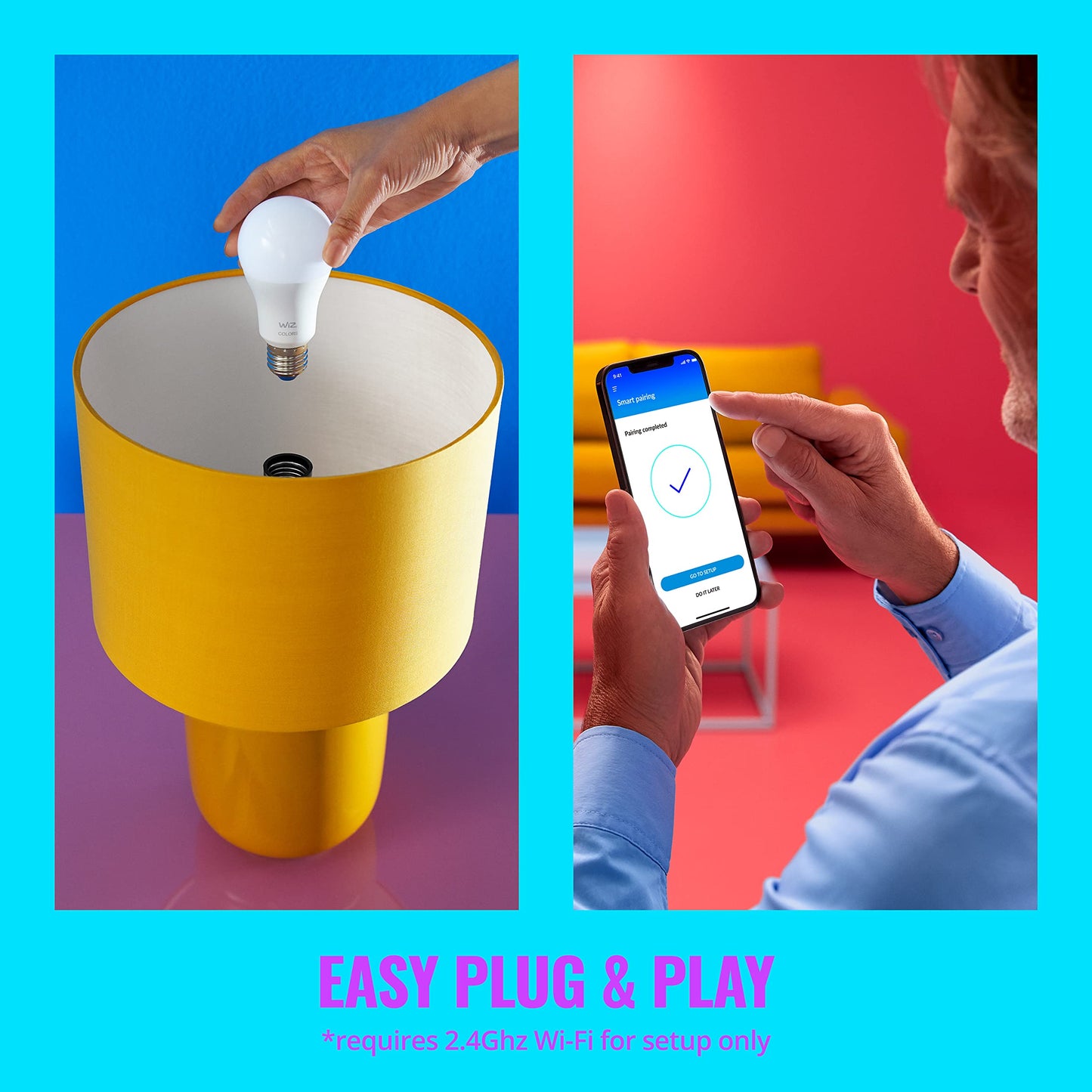 WiZ Connected 40W B12 LED Smart Light Bulbs - 3 Pack - Connects to Your Wi-Fi - E12 Smart Bulb - Control with Voice or App + Activate with Motion - Matter Compatible