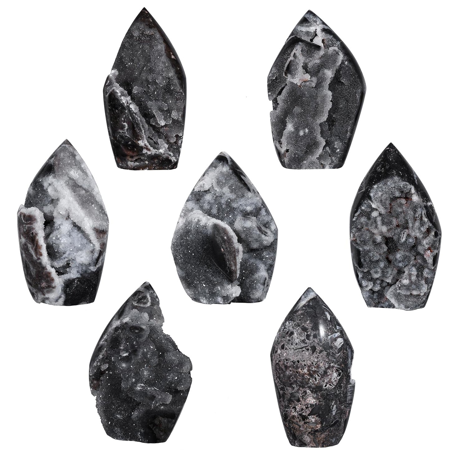 mookaitedecor Natural Sphalerite Geode Tower Crystal Cluster, Self-Standing Stone Point Rock Mineral Specimen for Collection Home Decor, 0.44-0.66 LB
