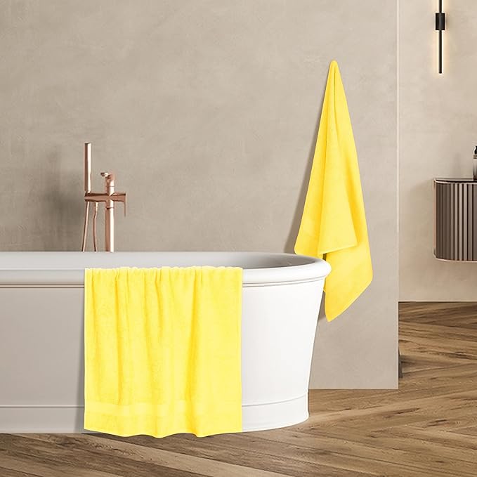 GLAMBURG Premium Cotton 4 Pack Bath Towel Set