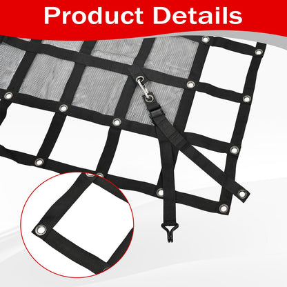 BIGREAT Heavy Duty 120" x 144" Truck Bed Cargo Net with Adjustable Cam Buckles & S-Hooks & Cross Strap,10' x 12' Cargo Net with 1500LBS Capacity for Pickup Truck Bed Trailer SUV Jeeps