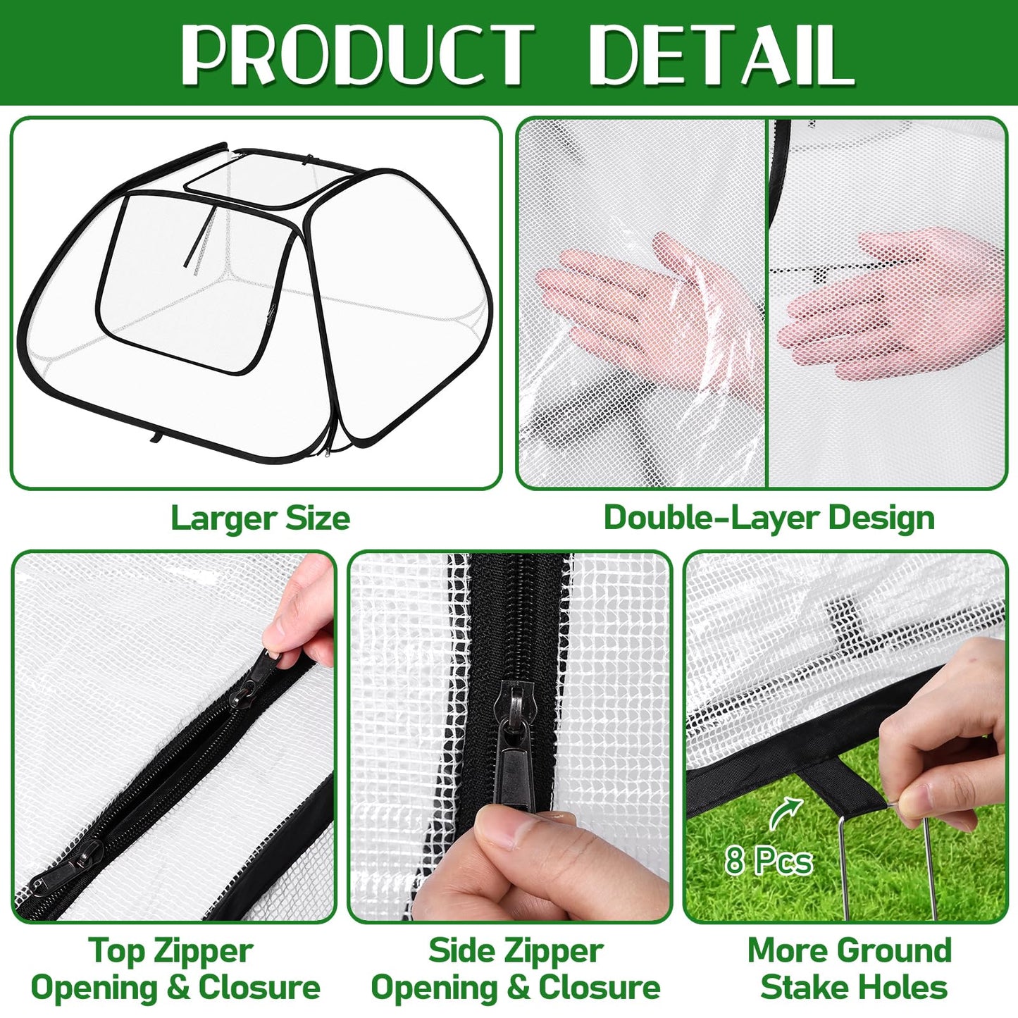 2 Pack Garden Covers for 6x3ft Raised Beds - Garden Row Plants Cover Accelerator, Freeze Protection Greenhouse Cover for Raised Garden Beds Protecting Seedlings Fruits Vegetable Rows