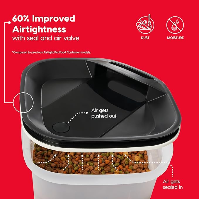 IRIS USA Pet Food Storage Container 25 lbs, Premium 60% Improved Airtight Seal