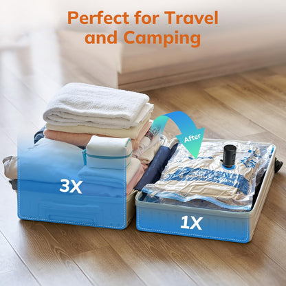 Vacuum Bag Electric Air Pump - Portable Vacuum Pump for Space Storage Bags Powerful Compression Pump for Clothes Blankets (Wireless), Black