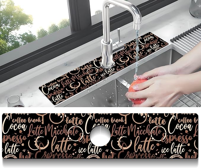 Kitchen Sink Splash Guard Faucet Mat Super Absorbent Fast Drying Mat Sink