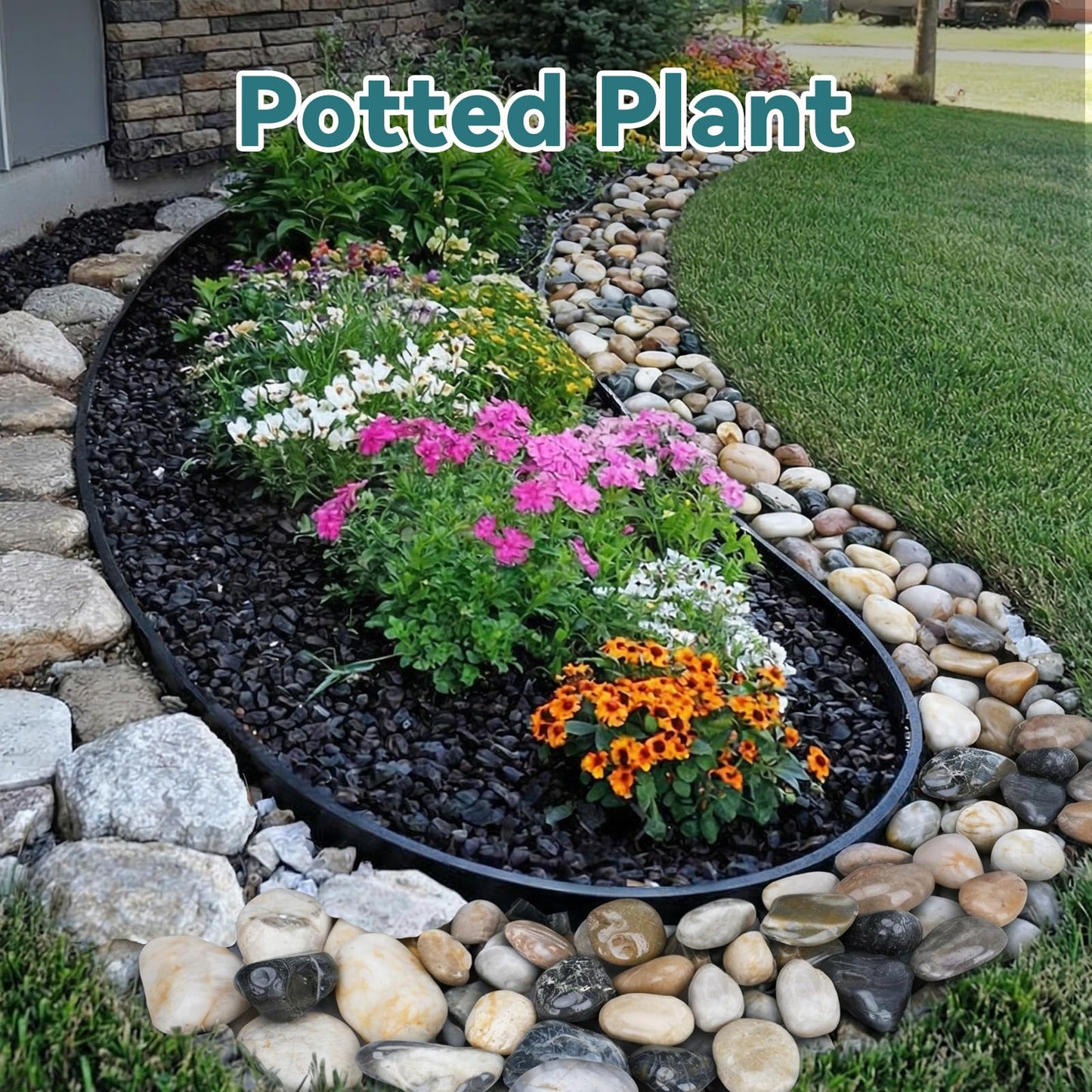 Rahato 20lbs River Rocks, 2-3 Inch Plant Rocks for Pots Indoor, Decorative Garden Rocks Outdoor Landscaping, Polished Natural Stone for Walkways, Yard, Vases, Crafts