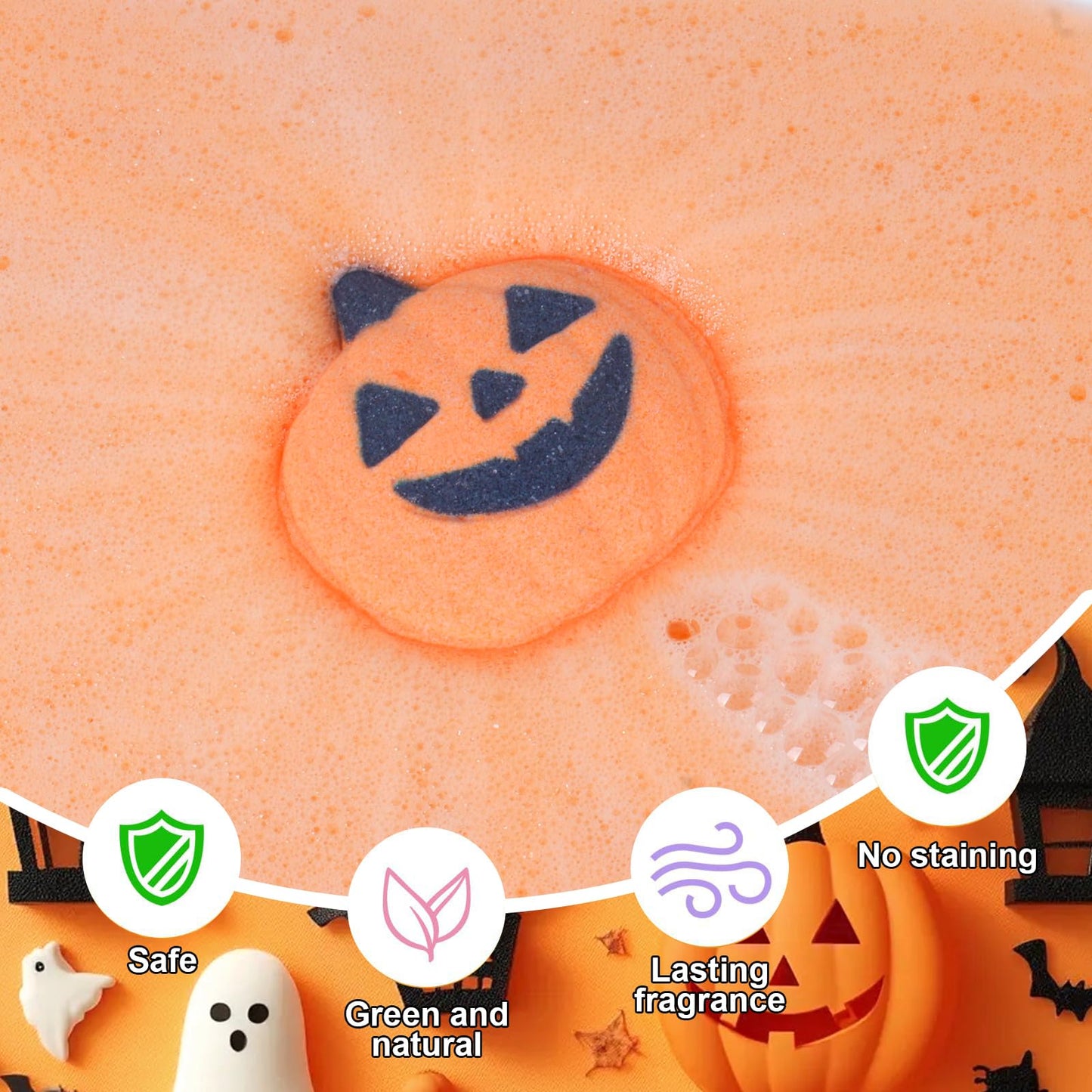 Halloween Bath Bombs for Kids & Women, Handmade Spooky Bath Bomb Set of 6 Fun Shapes – Perfect Gifts for Kids, Skin Care Bathbombs for Girls’ Spooky Celebration
