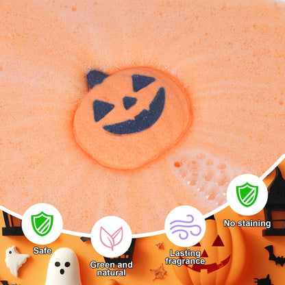 Halloween Bath Bombs for Kids & Women, Handmade Spooky Bath Bomb Set of 6 Fun Shapes – Perfect Gifts for Kids, Skin Care Bathbombs for Girls’ Spooky Celebration