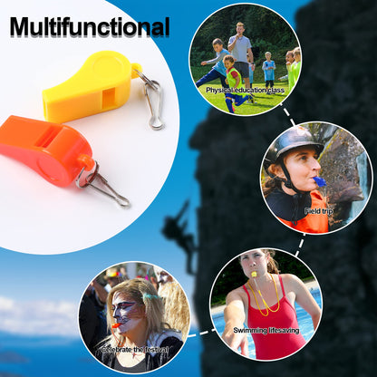 SANNIX 7 Pack Whistles, Coaches Whistles with Lanyard Sports Whistle Loud Crisp Sound Whistles for Referees Training Gyms Emergency