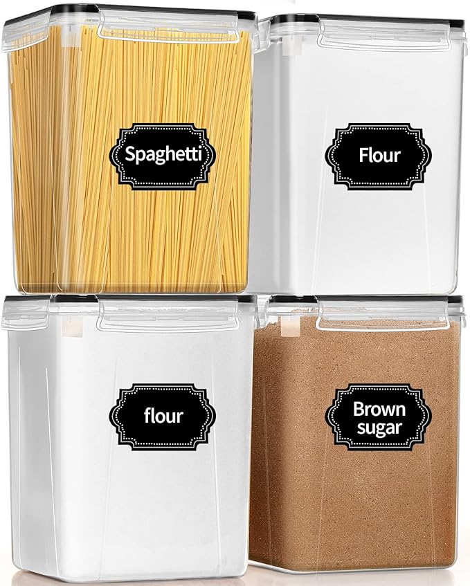 PRAKI Large Airtight Food Storage Containers 5.2L / 195oz, Baking Supplies