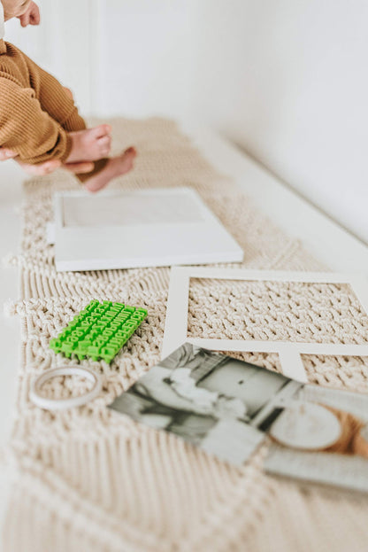 Ultimate Baby Hand & Footprint Kit - Wood Frame, Baby-Safe Clay, & Stencil for Perosnalized Registry, Baby Shower, New Mom, Birthday & Newborn Gift!
