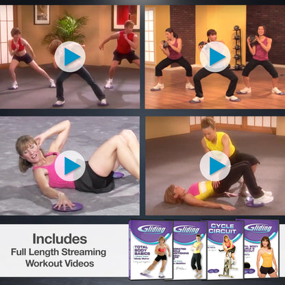 Gliding Exercise Discs: Club Pack for Hardwood Floors (25 Pair, Purple) Workout Sliders in Bulk