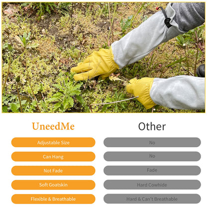 Heavy Duty Gardening Gloves - Thorn Proof Rose Pruning Gloves, Long Leather Gauntlet Gloves for Men and Women, Gardening Tools and Gifts