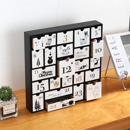 SUNGIFT Wooden Advent Calendar, Christmas Countdown Calendar Boxes with 24 Drawers and Numbers to Fill 2025, DIY Reusable Advent Calendar Decoration Xmas Gift for Kids, Adults, Family, Friends