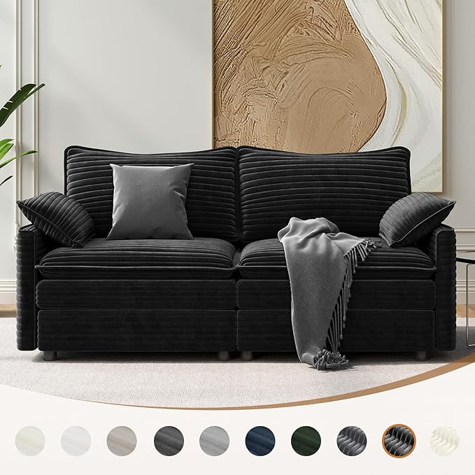 Vesgantti 74" Cloud Couch for Living Room, 2 Seaters Deep Seat Sectional
