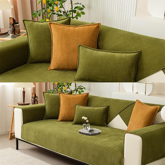 Funny Fuzzy Couch Cover, Chenille Couch Furniture Protector, Funny Fuzzy Couch