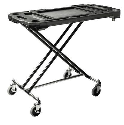 Powerbuilt Adjustable Work Table with Tool Holders and Convertible Dolly Function, Multi-Use, Home, Garage, Worksite - 642928ECE, Black