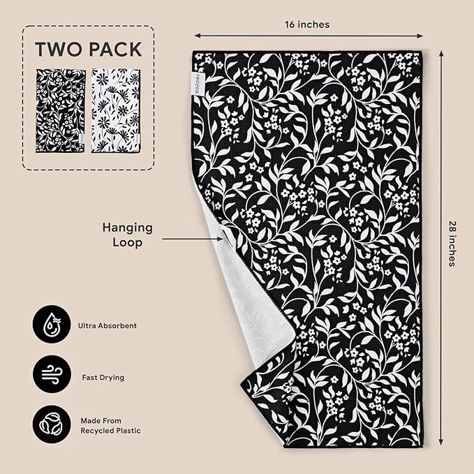 RECYCO Waffle Kitchen Towel Set of 2