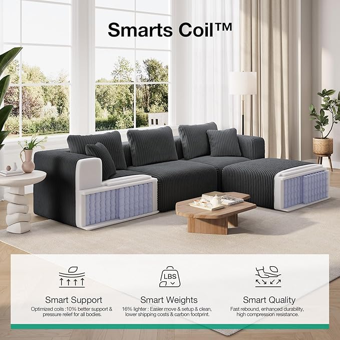 Novilla Modular Sectional Sofa, Modern Cloud Sectional Couch