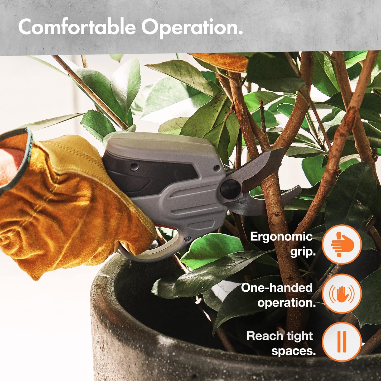 VonHaus Cordless Garden Secateurs 7.2V – Electric Pruning Shears for Gardening, Lightweight Pruner for Tree Twigs, Shrubs, Plants, Bushes & More – 800 Cuts from 1 Charge – Comfortable Ergonomic Handle