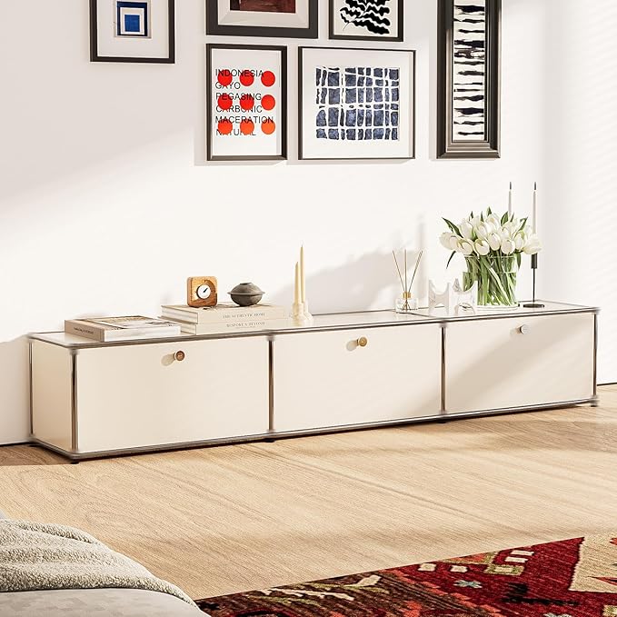 Modern Storage Cabinet White E Versatile Free-Standing Organizer